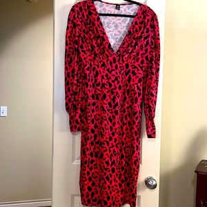 Pink and black animal print dress